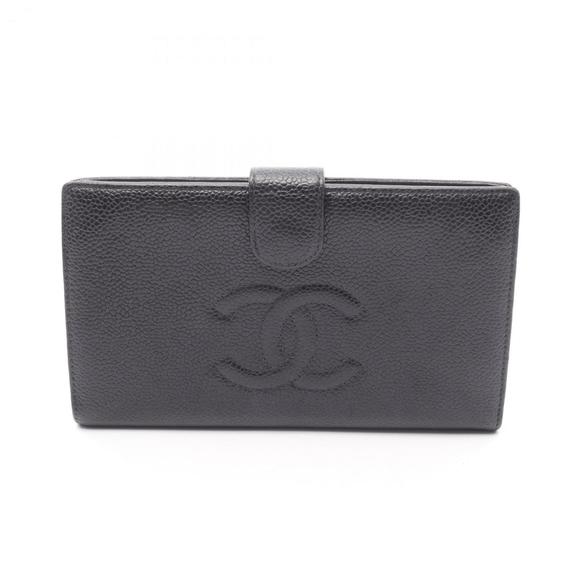 CHANEL Black Leather Logo Wallet - Picture 1 of 13